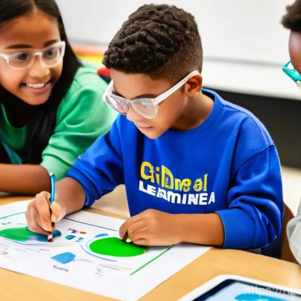 교육공학과 STEM 교육 - **Prompt 1: Hands-on STEM Exploration**
    "A group of four diverse children, aged between 9 and 12...