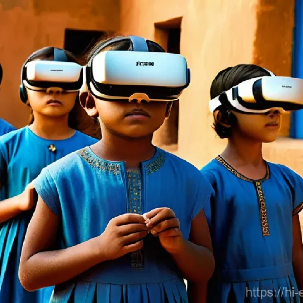 교육공학과 협력학습 - **Prompt 1: Immersive Virtual Reality History Lesson**
    A group of diverse children, aged 10-14, ...