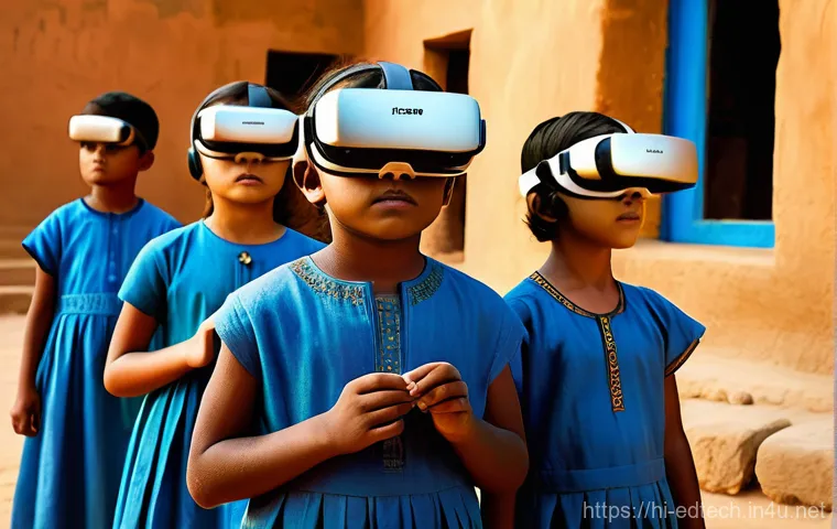 교육공학과 협력학습 - **Prompt 1: Immersive Virtual Reality History Lesson**
    A group of diverse children, aged 10-14, ...